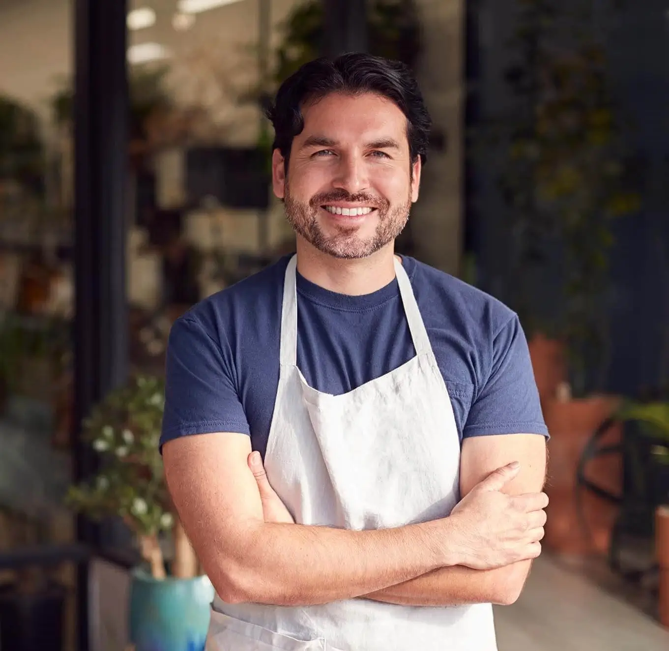 Bakery owner working on digital marketing
