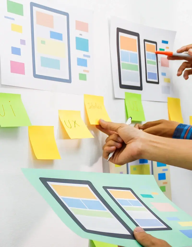 UX UI design and wireframing for digital marketing strategy planning