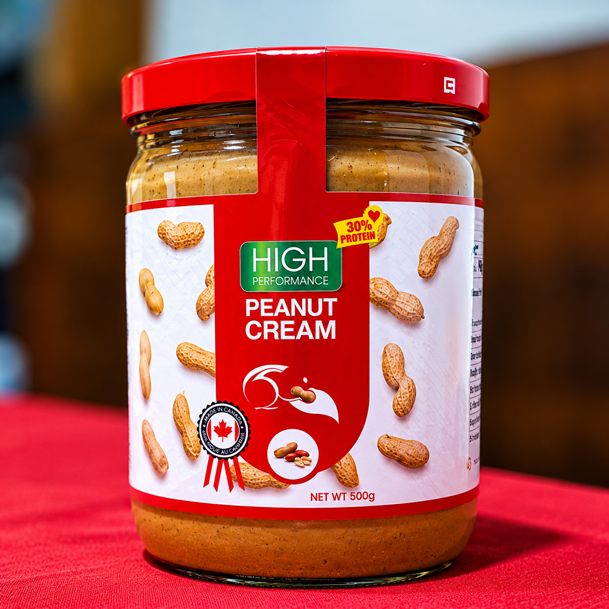 High-protein peanut butter packaging design