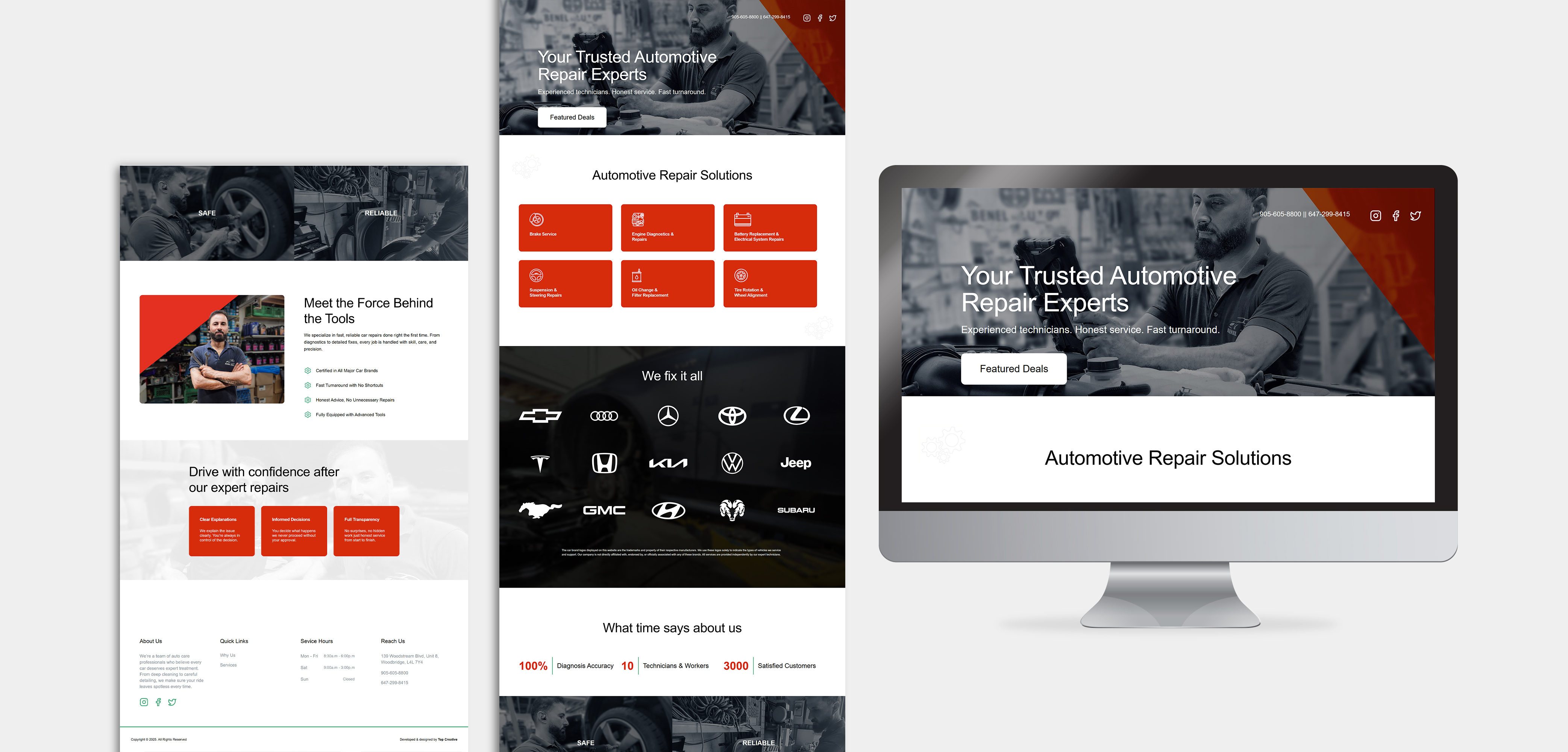 Benel Auto Repair website design project
